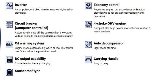 Picture of YAMAHA EF1000is | 1000W Portable Quiet Inverter/Pure Sine Wave Generator